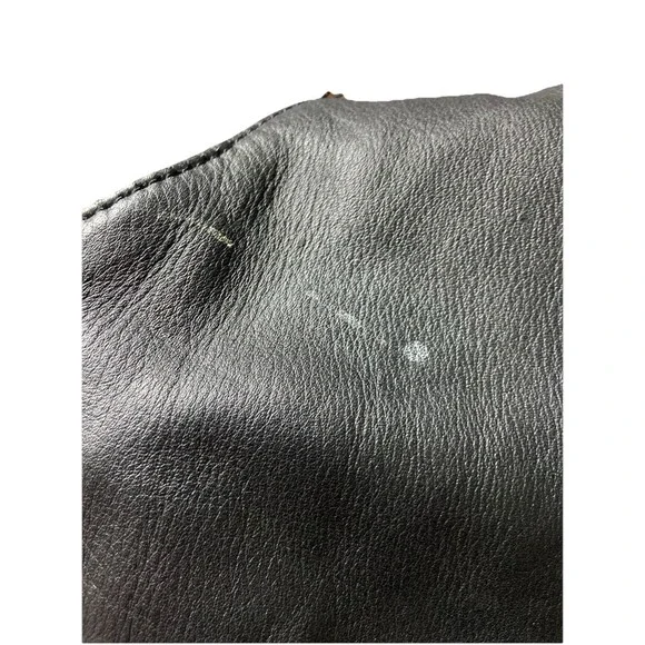 Vintage Mesh Lined Harley Davidson Leather Chaps Mens Cargo Pockets Black Medium